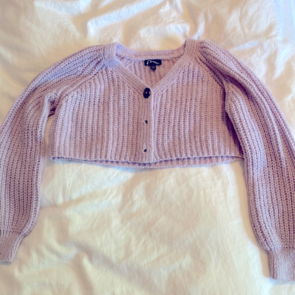 Art class. Girls knit cropped cardigan. Purple. Size M (7/8)